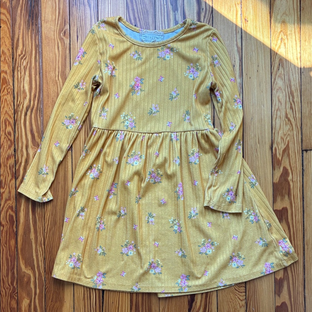Floral Yellow Kids Dress